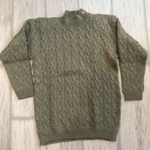 Green mohair knit sweater vintage 1980's chunky fall autumn